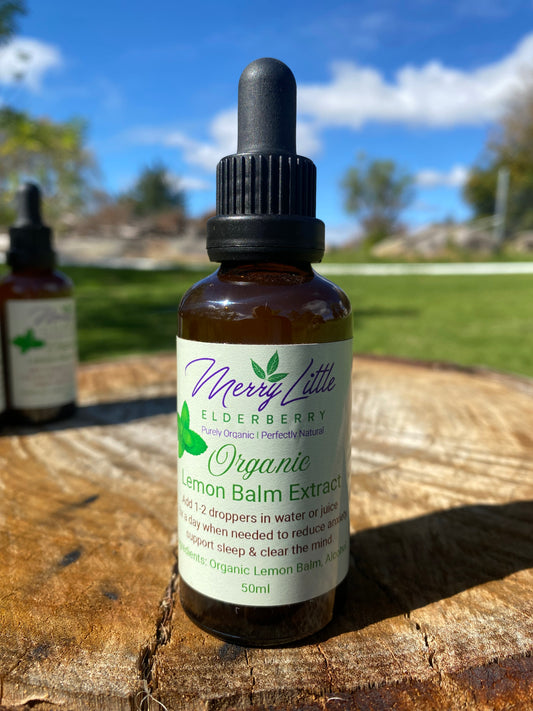 Organic Lemon Balm Extract 50ml – Calming & Sleep Support | Merry Little Elderberry