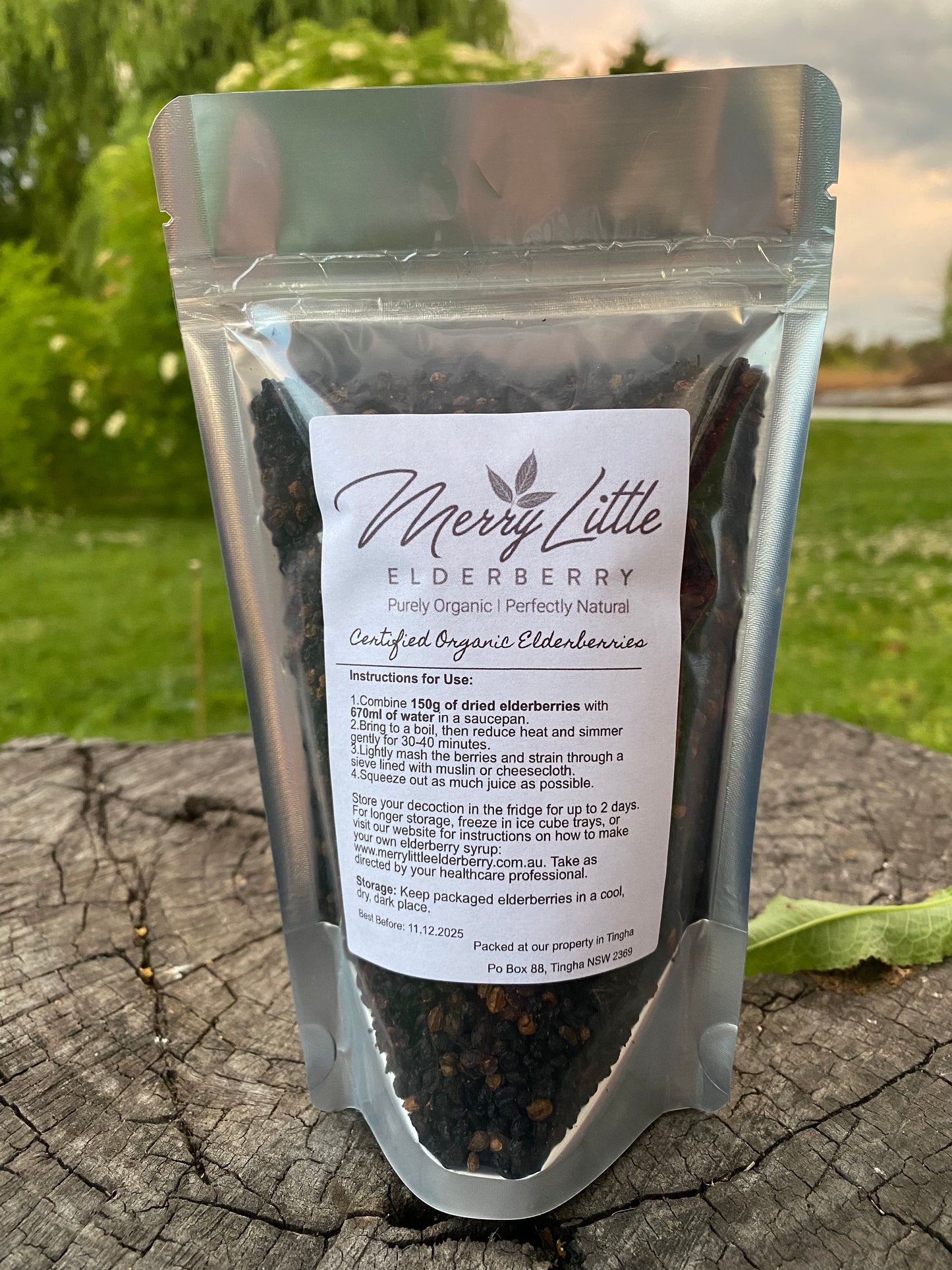 Buy Certified Organic Elderberries – 150g | Merry Little Elderberry