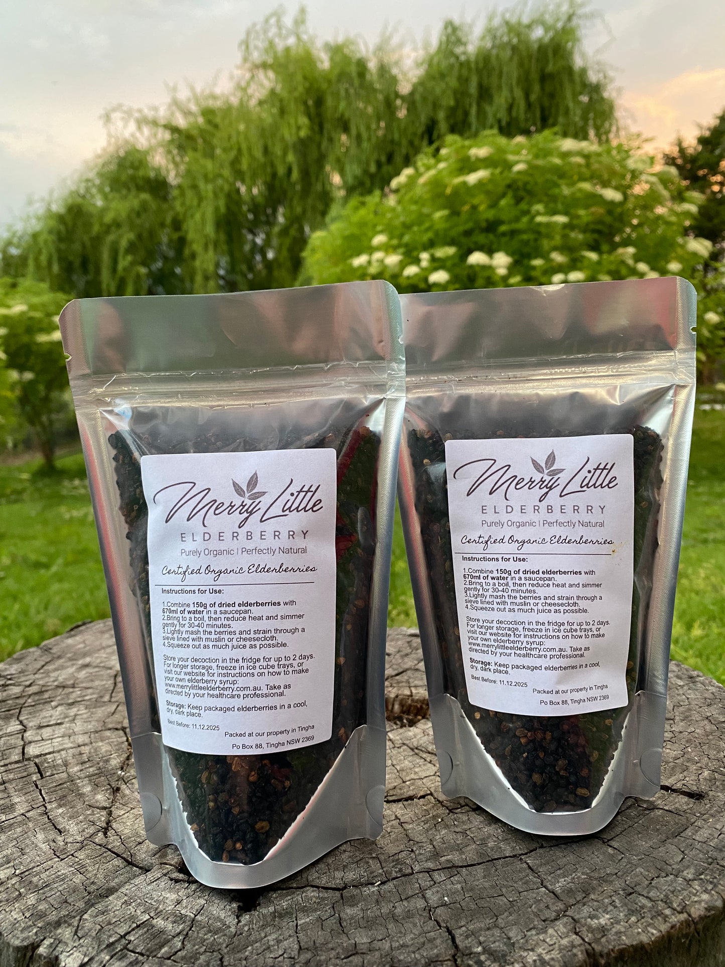 Buy Certified Organic Elderberries – 150g | Merry Little Elderberry