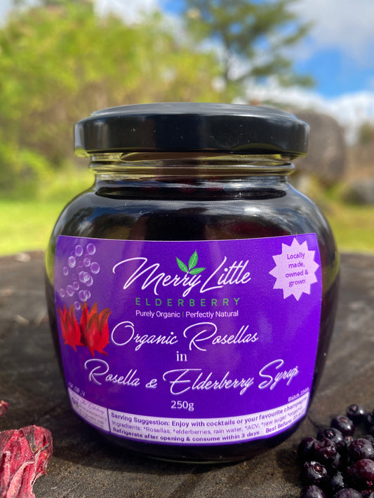 Rosella & Elderberry Syrup – 250g – Small-Batch Cocktail & Mocktail Syrup