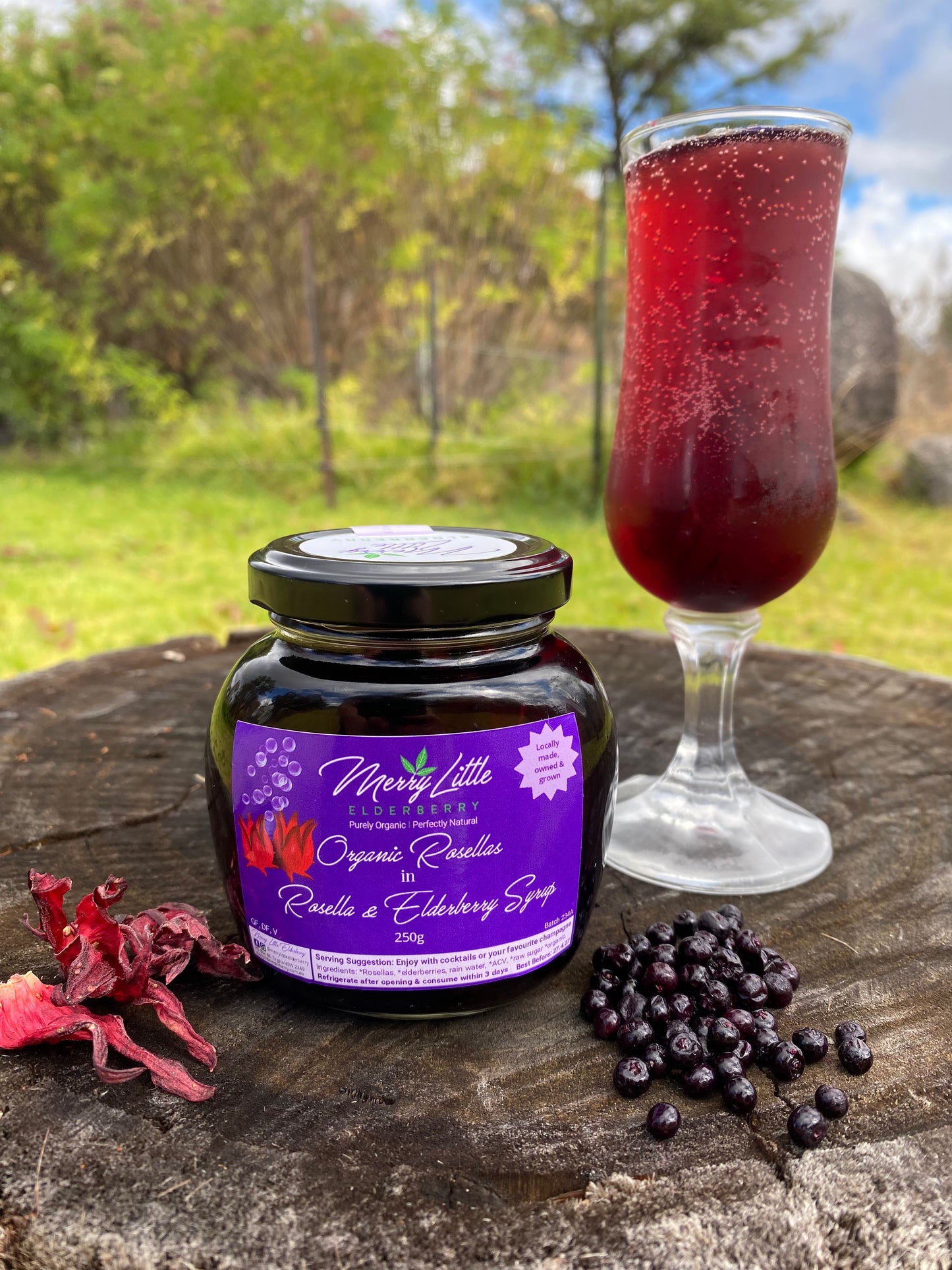 Rosella & Elderberry Syrup – 250g – Small-Batch Cocktail & Mocktail Syrup